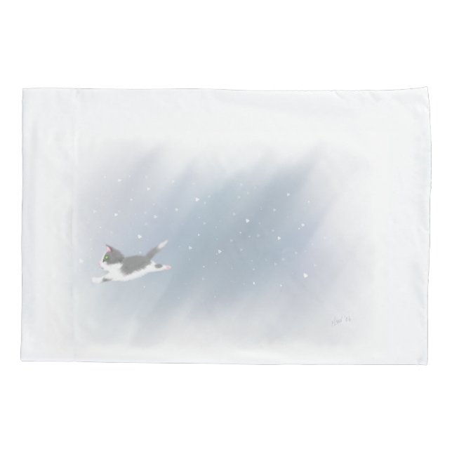 Snowflake Kitten Kissenbezug (Rückseite)