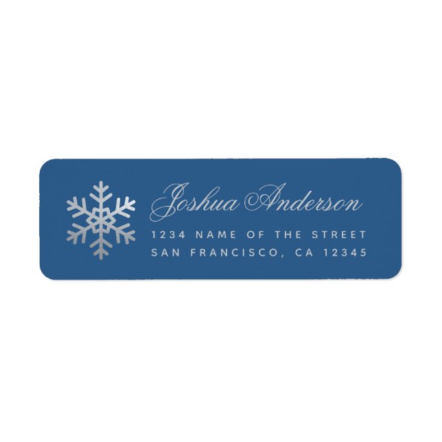 Snowflake Klassisch Blau Winterfeiertage Faux Silb (Vorne)