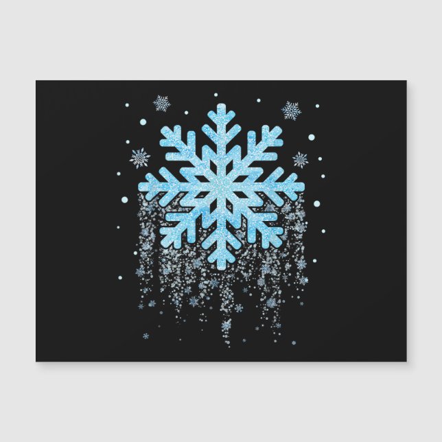 Snowflake Kostüm Winterweihnachtsmatte Magnetkarte (Vorderseite)