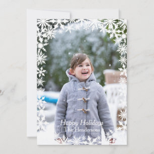 Snowflake Lace Foto Feiertagskarte