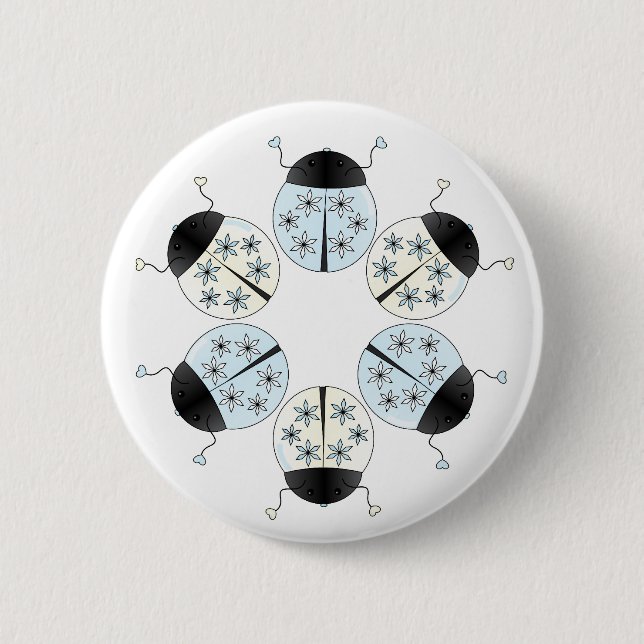 Snowflake Ladybug Button (Vorderseite)