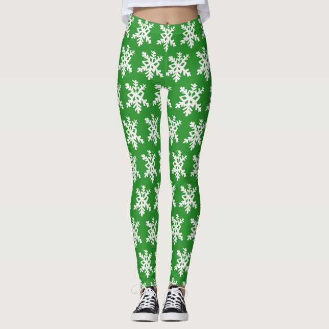 Snowflake Leggings Green (Vorderseite)