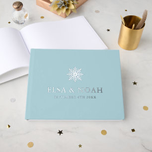 SNOWFLAKE LICHT BLAUE SILVER WINTERWEDING GÄSTEBUCH