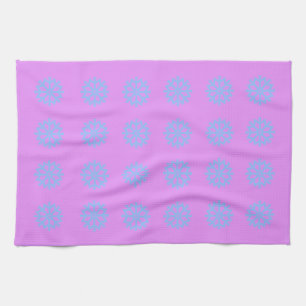 Snowflake Light Blue Winter Festival Pattern Lilac Geschirrtuch