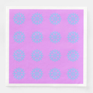 Snowflake Light Blue Winter Festival Pattern Lilac Serviette