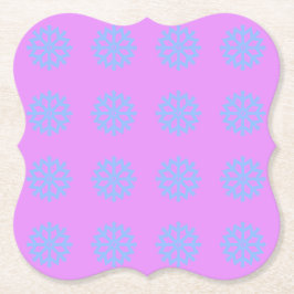 Snowflake Light Blue Winter Festival Pattern Lilac Untersetzer