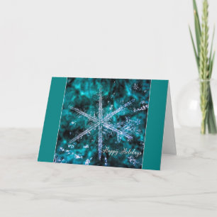 Snowflake Macro Foto Happy Holidays Card Feiertagskarte