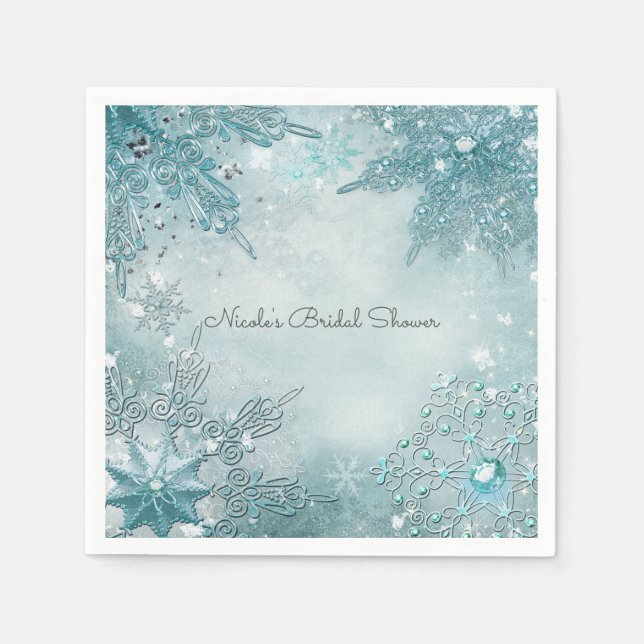 Snowflake Magic Winter Wunderland Party Serviette (Vorderseite)