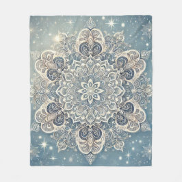 Snowflake Mandala in Frosty Hues 3 Fleecedecke