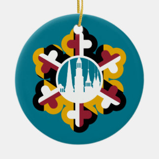Snowflake Maryland Flag Cluster Spires Ornament