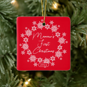 Snowflake Memaw's First Christmas Keramikornament