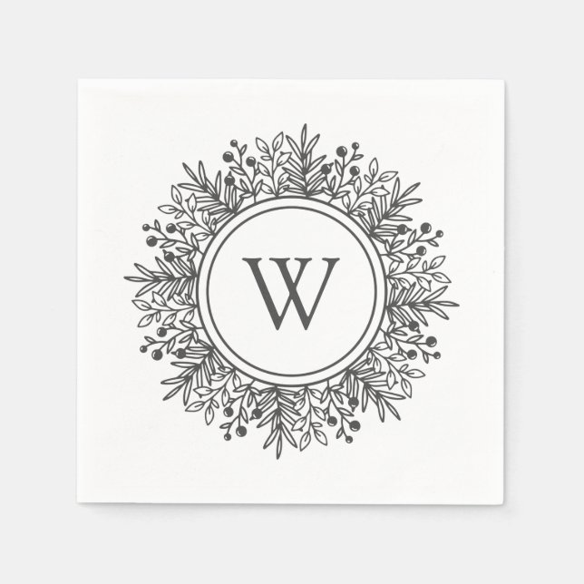 Snowflake Monogram Serviette (Vorderseite)