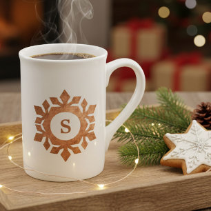 Snowflake Monogram Weihnachts-Tasse Prozellantasse