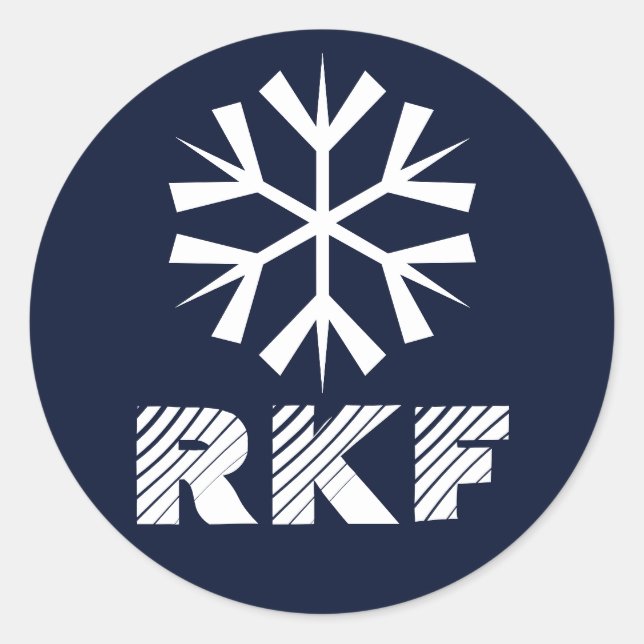 Snowflake Monogram Weihnachtsgeschichten Runder Aufkleber (Vorderseite)
