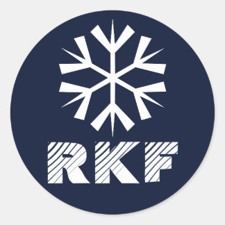Snowflake Monogram Weihnachtsgeschichten Runder Aufkleber