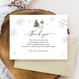 Snowflake Mountain Winter Baby Dusche Dankeskarte