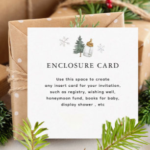 Snowflake Mountain Winter Baby Dusche nach Maß Begleitkarte