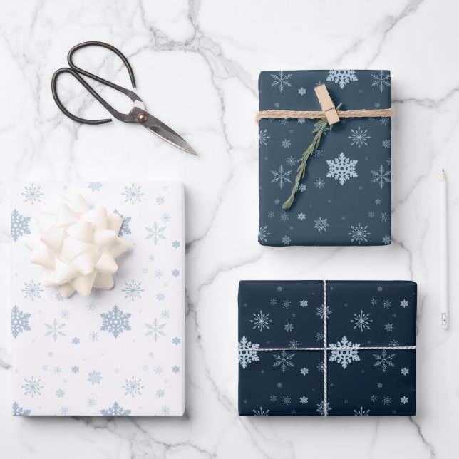 Snowflake Multi-Color Geschenkpapier Set (Vorderseite)