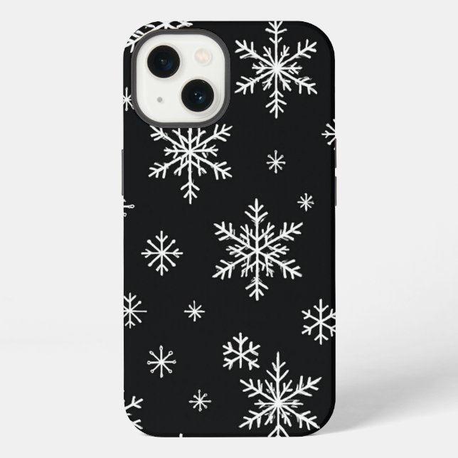 Snowflake Muster Black Phone Case iPhone Hülle (Rückseite)