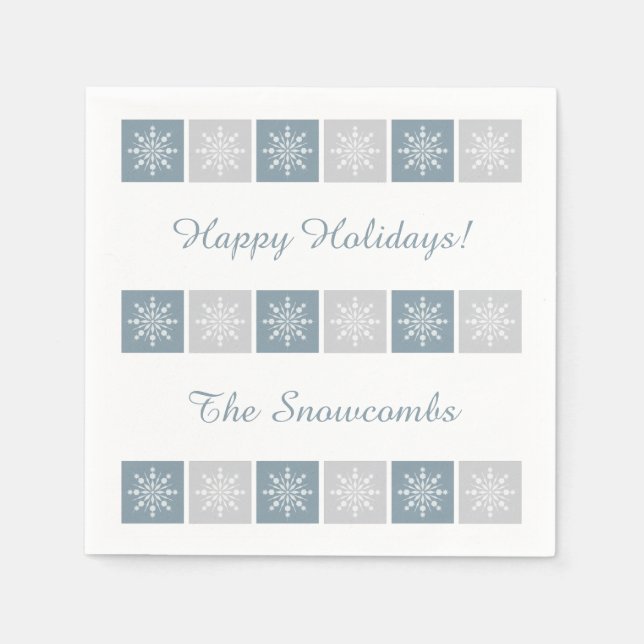 Snowflake Muster individuelle Papierservietten (Vorderseite)