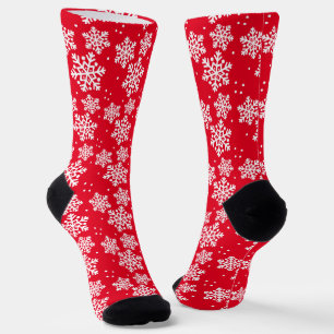 Snowflake Muster Rot & Weiß Weihnachten Socken