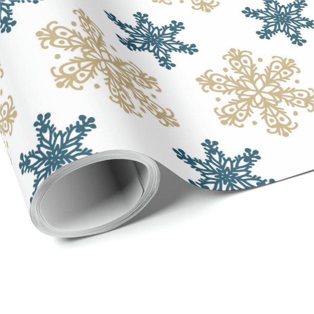 Snowflake Muster Weihnachten Geschenkpapier (Rolleneckpunkt)