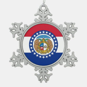 Snowflake-Ornament mit Fahne von Missouri Schneeflocken Zinn-Ornament