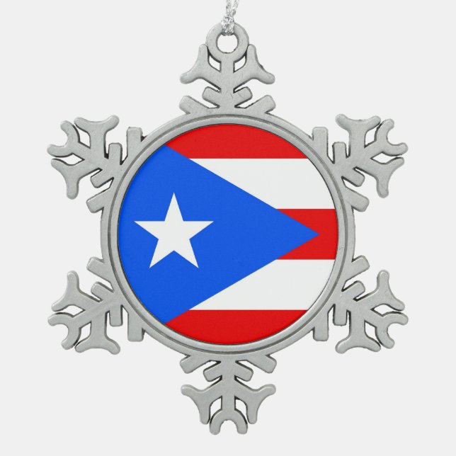 Snowflake Ornament mit Puerto Rico Flag (Vorderseite)