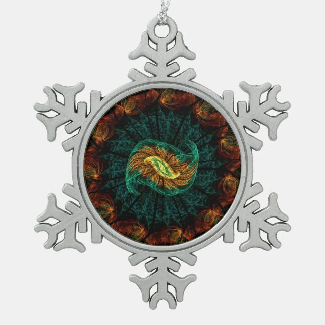 Snowflake-Ornament Schneeflocken Zinn-Ornament (Vorderseite)