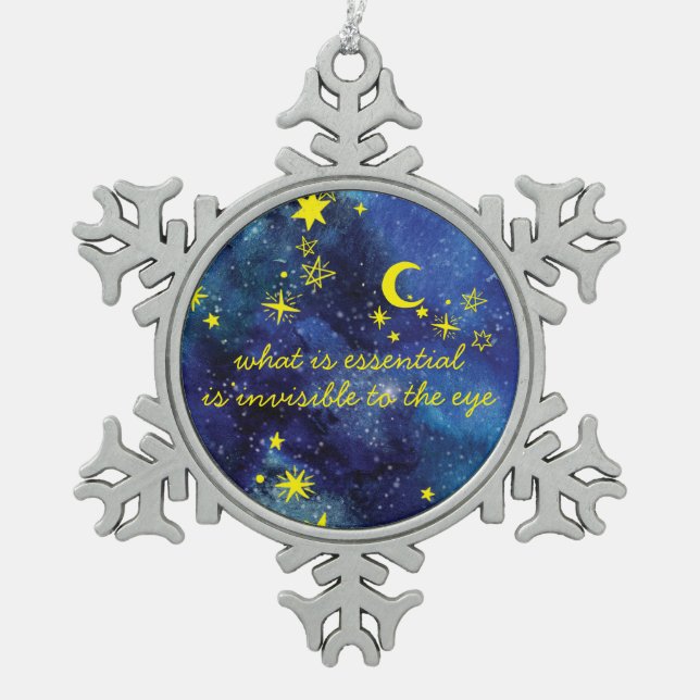 Snowflake Ornament STARTET der kleine Prinz QUOTE (Vorderseite)