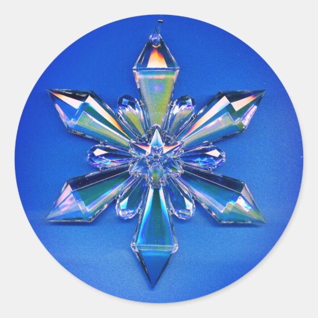 Snowflake Ornament Weihnachtsaufenthalt Sticker Bl (Vorderseite)