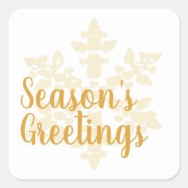 Snowflake Ornaments Gold Quadratischer Aufkleber