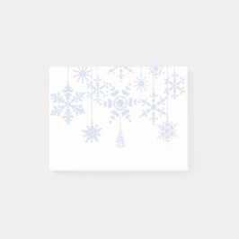 Snowflake Ornaments Ice Blue Post-it Klebezettel