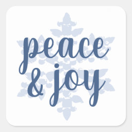 Snowflake Ornaments Ice Blue Quadratischer Aufkleber