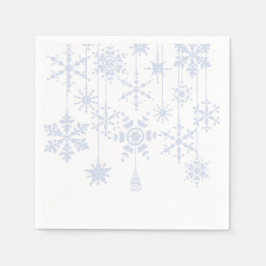 Snowflake Ornaments Ice Blue Serviette