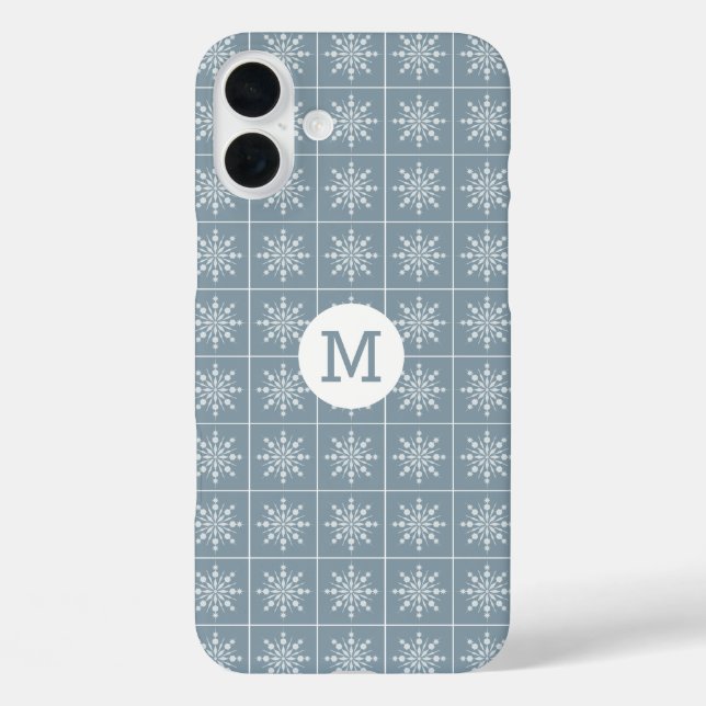 Snowflake Pattern benutzerdefinierte Monogramm-Hül Case-Mate iPhone Hülle (Rückseite)