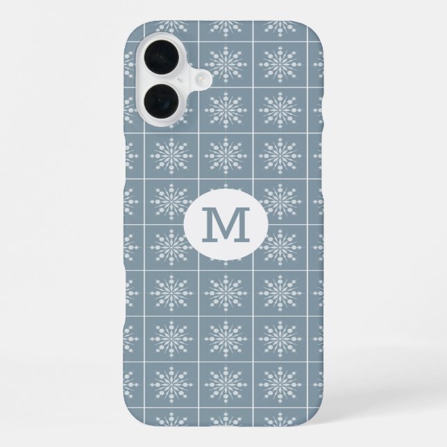 Snowflake Pattern benutzerdefinierte Monogramm-Hül iPhone Hülle (Rückseite)