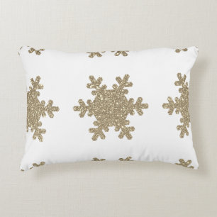 Snowflake Pattern Gold Glitzer Weihnachten Dekokissen
