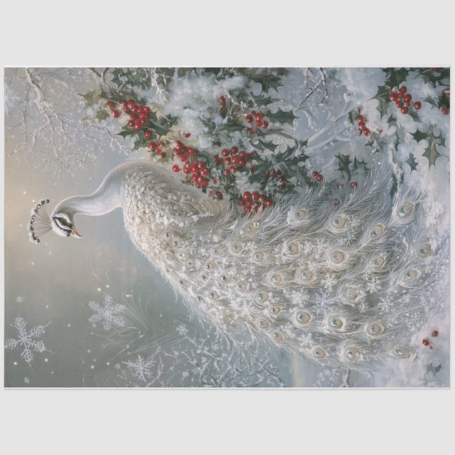 Snowflake Peacock Seidenpapier (Vorderseite)