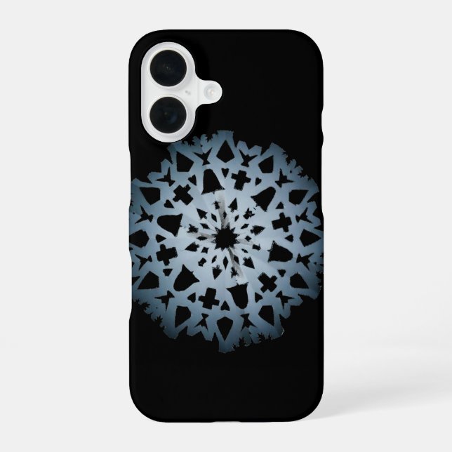Snowflake-Phonecase (dunkel) iPhone 16 Hülle (Rückseite)