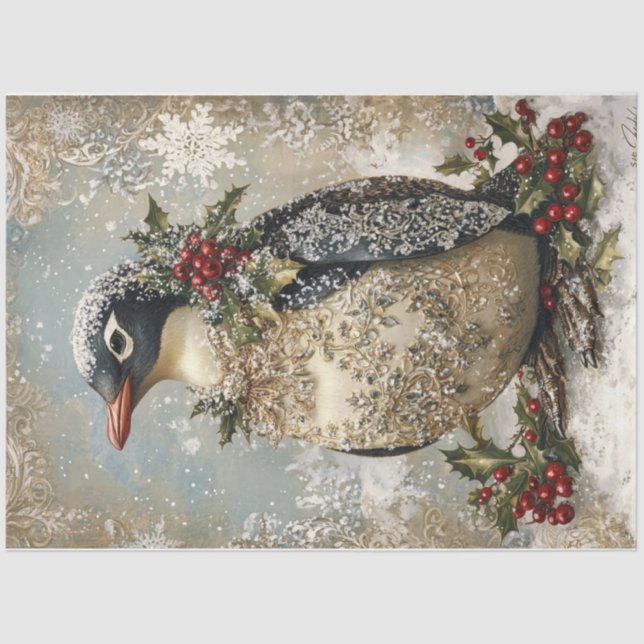 Snowflake Pinguin Seidenpapier (Vorderseite)