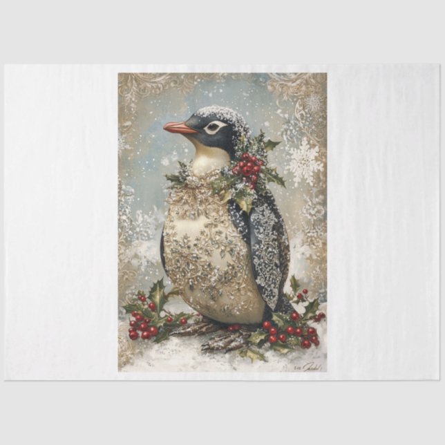 Snowflake Pinguin Seidenpapier (Vorderseite)