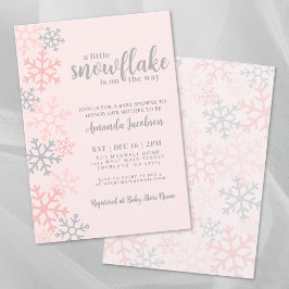 Snowflake Pink Winter Baby Shower Einladung