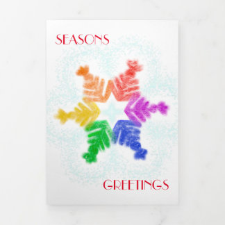 Snowflake Rainbow Holiday Card Dreifach Gefaltete Karte