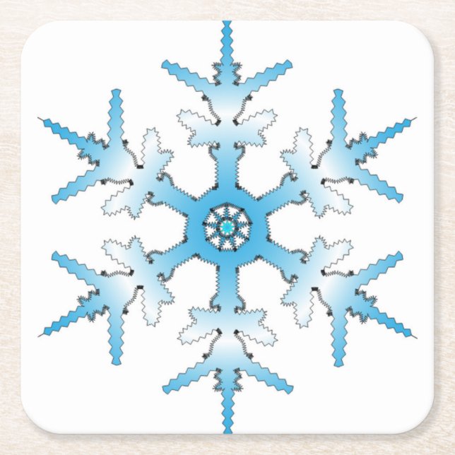 SNOWFLAKE RECHTECKIGER PAPPUNTERSETZER (Vorderseite)