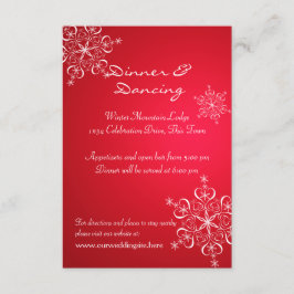 Snowflake Red 2 Winter Wedding Empfang Einladung