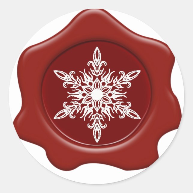 Snowflake Red Wax Siegel Stickers (Vorderseite)