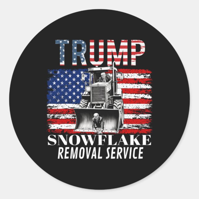 Snowflake Removal Service Funny Donald Trump 2024 Runder Aufkleber (Vorderseite)