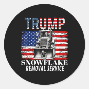 Snowflake Removal Service Funny Donald Trump 2024 Runder Aufkleber