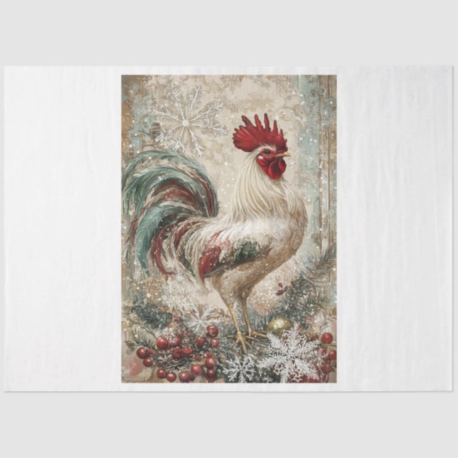 Snowflake Rooster Seidenpapier (Vorderseite)